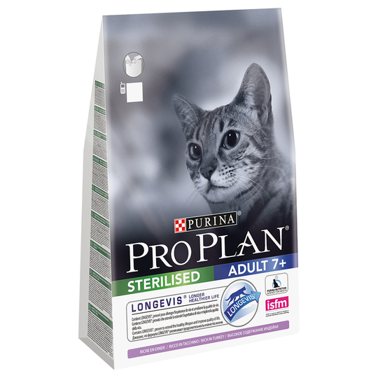 Purina Pro Plan Sterilised 7+ Senior Cat Longevis - Turkey - 3kg
