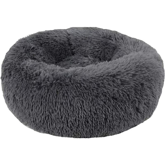 Betterlifegb - 50cm sleeping basket dog cat trash, cushion round winter hot stuffed animal bed dark gray soft and comfortable cushions for kench dog
