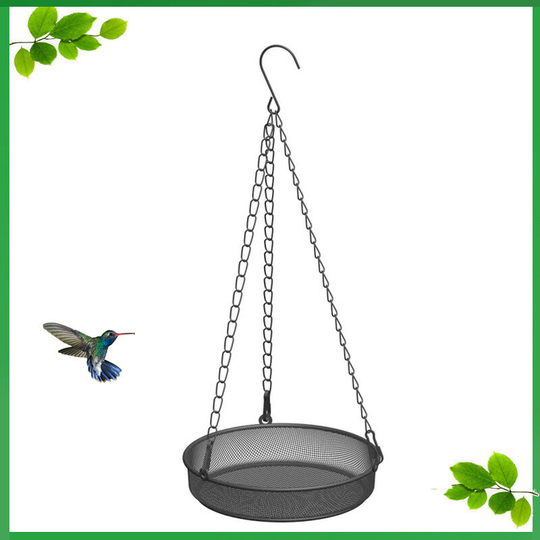 4 pc Black Wire Mesh Bird Feeder Hanging Bird Feeder Hanging Feeder Metal Mesh Feeder Seed Dispenser for Wild Birds Ø17cm