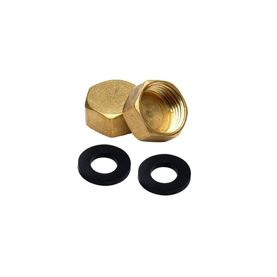 Bulk Hardware BH02886 Compression Fitting Brass Blank Nut Cap, 3/4-inch BSP - Pack of 2