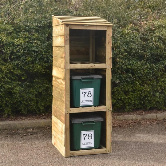 Getir Wooden Triple Bin Store