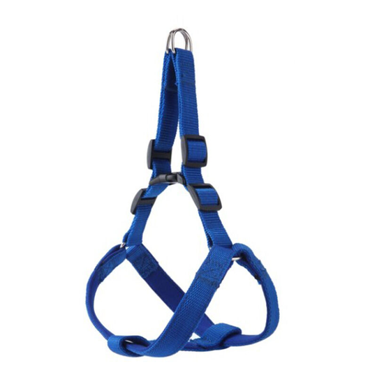 Step-in Nylon dog harness, adjustable | Many colors & sizes | for small, medium big & grand | Chest Harness Cat Puppy | Blue, xs