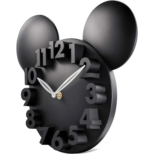Thsinde - Lafocuse 3D Numbers Mickey Mouse Wall Clock for Boys and Girls, Children's Wall Clock Black Decorative Clocks for Children's Rooms