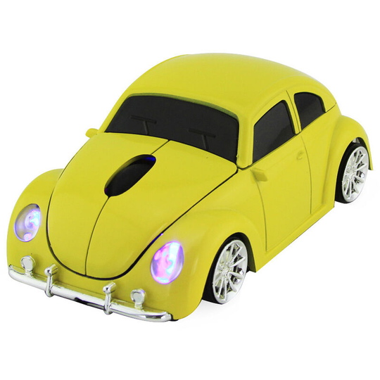 FTD Wireless Optical Mouse Design Car Color 2.4GHz Yellow 1000(dpi)