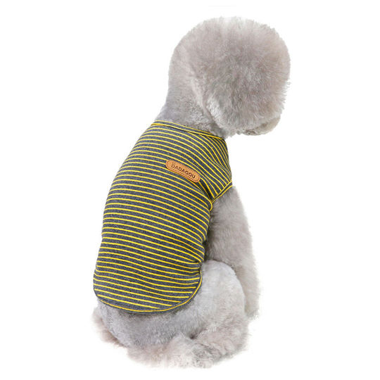 Bette Striped Dog T-Shirt Sleeveless Basic 94% Cotton Pet Clothing Soft Breathable Summer Dog Shirts for Small Sized Dogs Cat Clothing