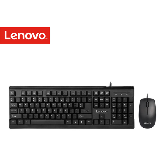 MK618 Wired Keyboard and Mouse Combo Ergonomic Desktop Full Size usb Corded Mouse Keyboard Set - Lenovo