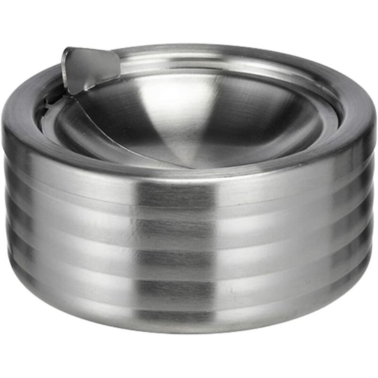 Stainless steel storm ashtray in elegant look, Stainless steel, silver, 1