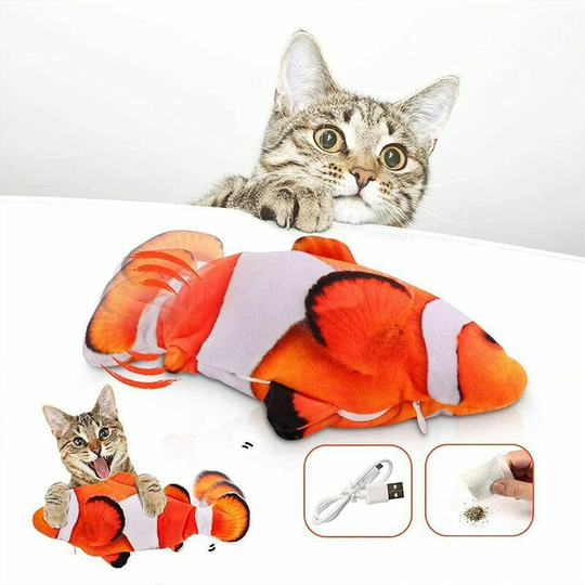 Toy Fish for Cat, Cat Toy Fish Whole, Electric Toy Fish With Catary, Cat Plush Plush Plush For Indoor Cats, usb Loading, Washable, To Bite Chew