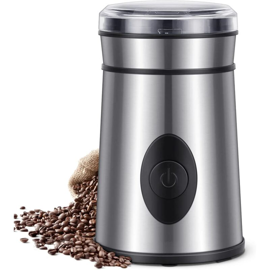 Monly - 50g Electric Coffee Grinder 200W Spice Grinder Stainless Steel Grain Mills Grinder for coffee, beans, nuts, grains, spices and flaxseed