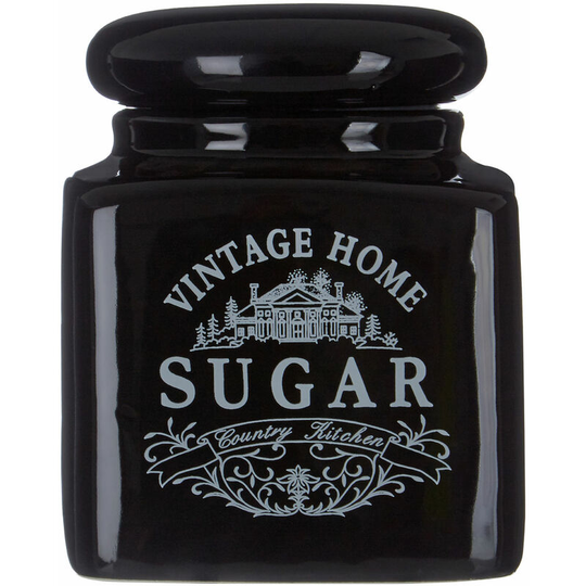 Premier Housewares - Vintage Home Black Edition Sugar Jar