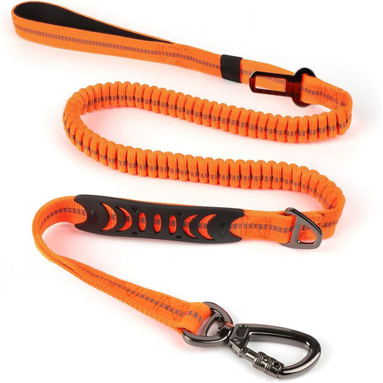 Bearsu - Bungee Dog Leash with Soft Padded Handle,Adjustable Dog Leash with Seat Belt Buckle,Adjustable Dog Leash for Large Medium and Small