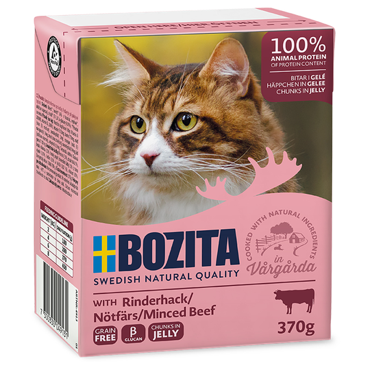 Bozita Chunks in Jelly Saver Pack 18 x 370g - Minced Beef