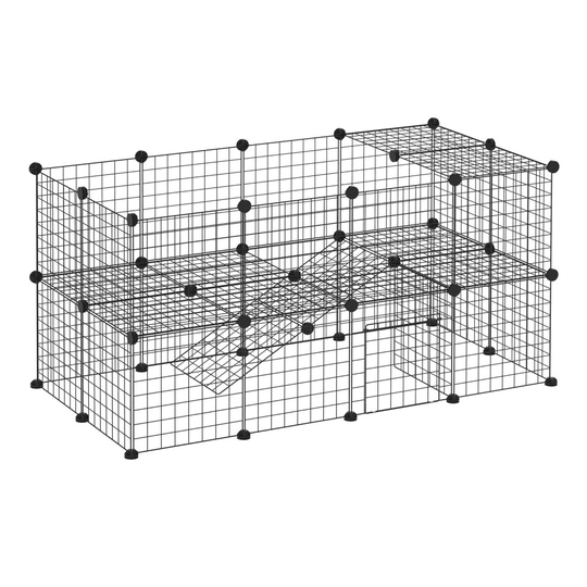 PawHut DIY Pet Playpen Metal Wire Fence 36 Panel Small Animals Cage