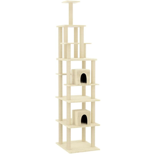 Cat Tree with Sisal Scratching Posts Cream 216 cm Vidaxl Cream