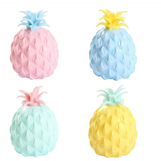 4PCS Funny Gadget Vent Toys Decompression, Squishy Stress Balls, Wrist Squeeze Toys, Pineapple Stress Ball Random Color, Small