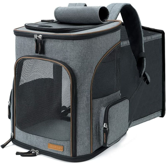 Expandable Dog Cat Backpack Carrier Bag for Dogs Cats Breathable Foldable Bag for Cats and Small Dogs Puppy
