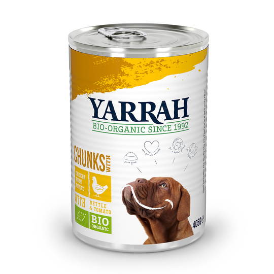 Yarrah Organic Chicken Chunks with Organic Nettle & Organic Tomato in Sauce - 6 x 405g
