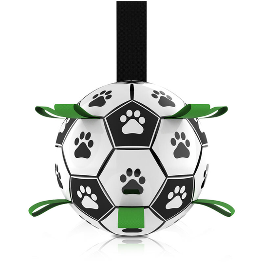 Gift - Pets Dog Toy Ball, Indoor-Outdoor Interactive Dog Soccer Ball With Easy Grab Tabs, Pet Exercise Game Ball iq Training ball(Black)