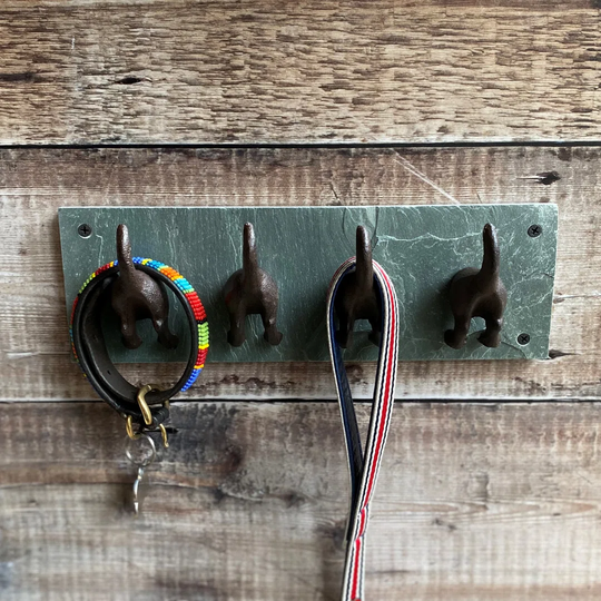 Revloc Cast Iron And Slate Dog Tail Wall Hooks