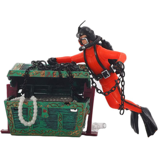 Gift - Aquarium Landscape Decoration Fish Tank Ornament Decoration Aquarium Treasure Chest Diving Fun Decorative Accessories for Aquariums