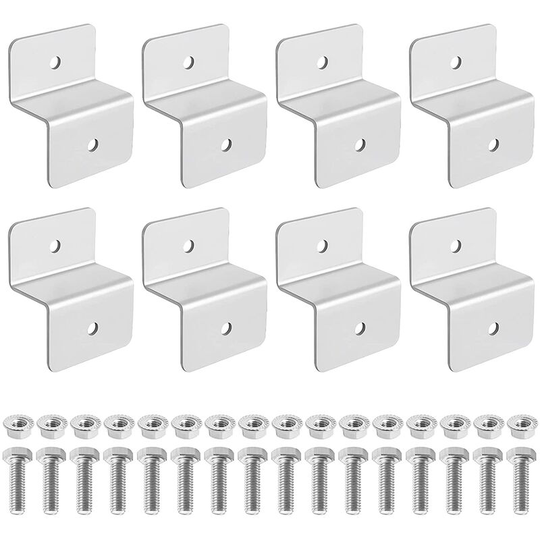 Z-shaped Solar Panel, 8Pcs Solar Panels Aluminum Bracket Fit Rooftop RVs, Solar Panel Mounting Adopts Z-shaped Design(with 16 Nuts and 16 Bolts)