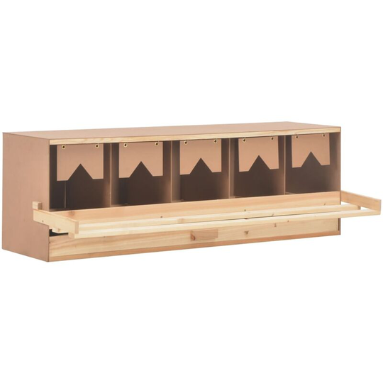 Topdeal - Chicken Laying Nest 5 Compartments 117x33x38 cm Solid Pine Wood VDTD07216