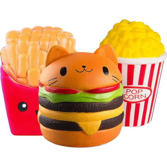stuffed animals cute kawaii soft soft soft simulation hamburger fried ice cream toys children adult slow rising to relieve stress anxiety ornaments
