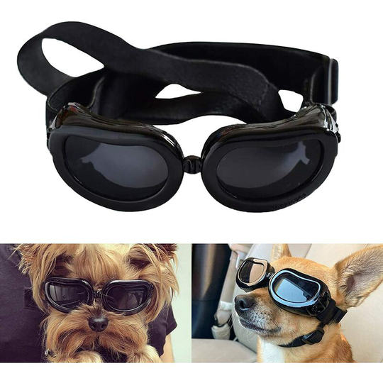 Dog Goggles Anti-UV Dog Sunglasses,Pet Goggles with Adjustable Straps for Cats Small Dogs----Black