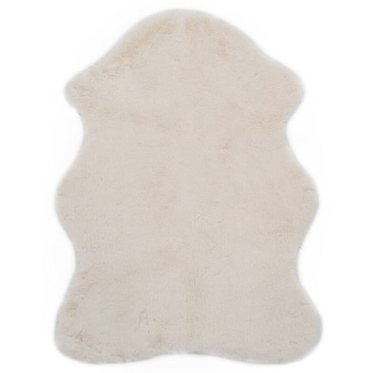 Rug 65x95 cm Faux Rabbit Fur Cream VDTD25407 - Topdeal