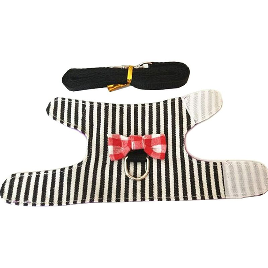 Modou - Small Pet Rabbit Harness Vest and Leash Set for Guinea Pig Hamster Puppy Bowknot Harness Strong Pet Products (Color : a, Size : s.)