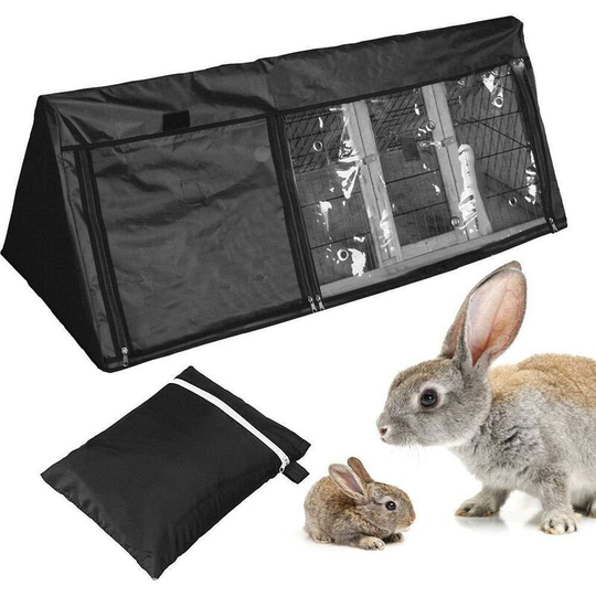 Betterlifegb - 210D Oxford Triangle Rabbit Hutch Cover Dustproof Waterproof Rabbit Cage Accessory Cover for Yard and Garden - 118 x 52 x 45cm