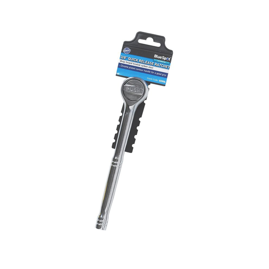 Bluespot 3/8" Quick Release Push Ratchet - 38 Handle Drive Contour Blue Spot - 38 push ratchet handle drive contour blue spot 02006 inch button xtra