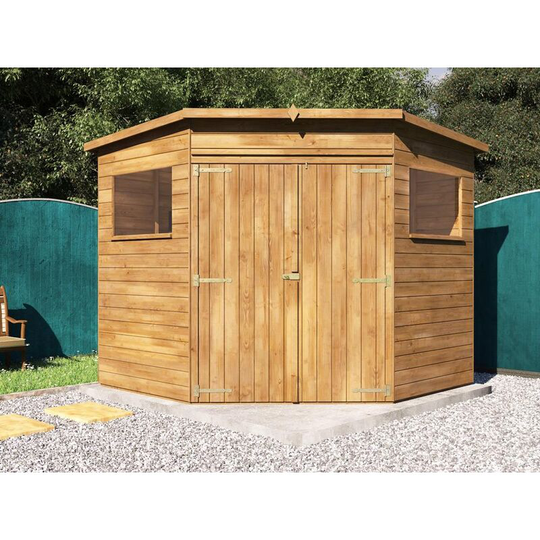 8 x 8 Pent Roof Pressure Treated Wooden Garden Storage Building Workshop - Dad's Corner Shed 2.5m x 2.5m