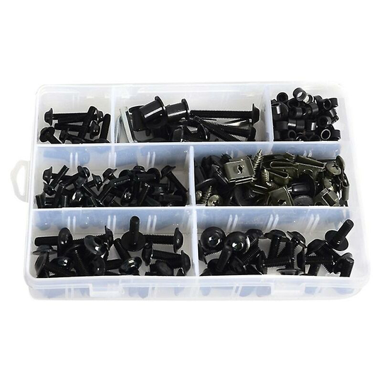 Practical 251 Pcs Motorcycle Fairing Bolts Kit Bodywork Fastener Clip Screws Nut Black Thsinde