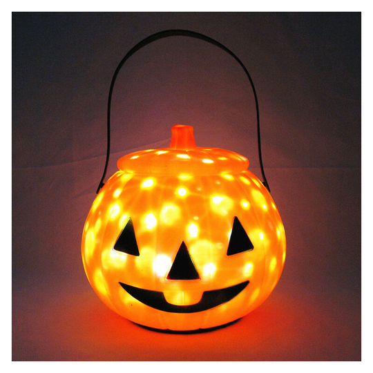 Thsinde - 1pcs Pumpkin Bucket With Light and a Fun Laugh, Halloween Pumpkin Bucket, Trick or Treat Plastic Halloween Candy Bucket, Halloween