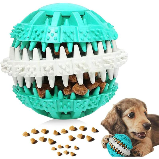 Dog Toy Ball, Dog Play Ball, Dog Chew Ball Rubber Clean Teeth Non Toxic Bite Resistant Toy Interactive Training iq Toy Ball