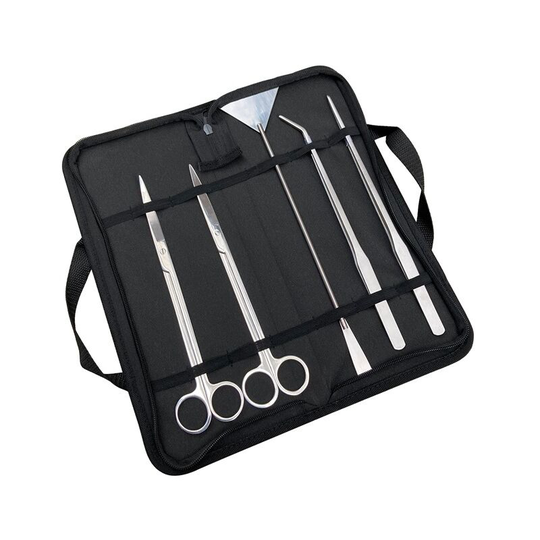 Betterlifegb - Kit with 5 stainless steel tools for aquascaping of the aquarium or terrarium - including curved scissors, aquarium clip and three