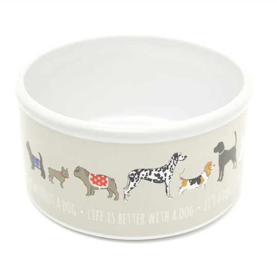 13cm Chunky Ceramic Dog Puppy Food Feeder Water Bowl - Pet Feeding Dish