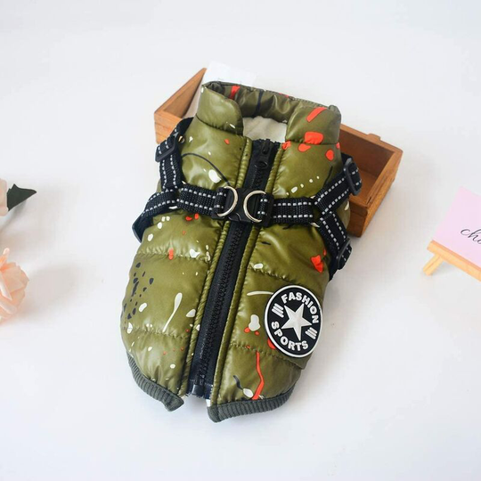 Dog Cat Clothes Jacket Coat With Safety Harness Fit For Small Chihuahua Dog Clothes Green xl