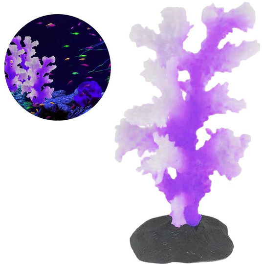 Devenirriche - 1 Pack Glowing Effect Coral,Coral Plant Ornaments, Aquarium Coral Decor for Fish Tank Aquarium Decoration, purple
