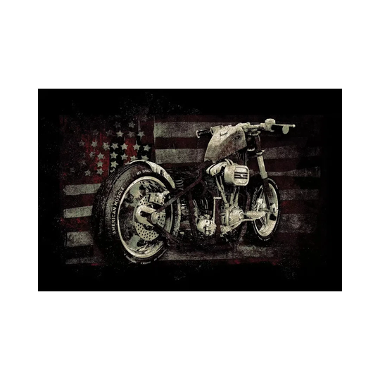 American Muscle: Motorcycle II by 33 Broken Bones - Wrapped Canvas Panoramic Graphic Art