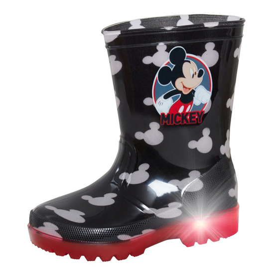 (UK 6 Child) Boys Disney Mickey Mouse Light Up Wellington Boots Kids Snow Rain Shoes Wellies