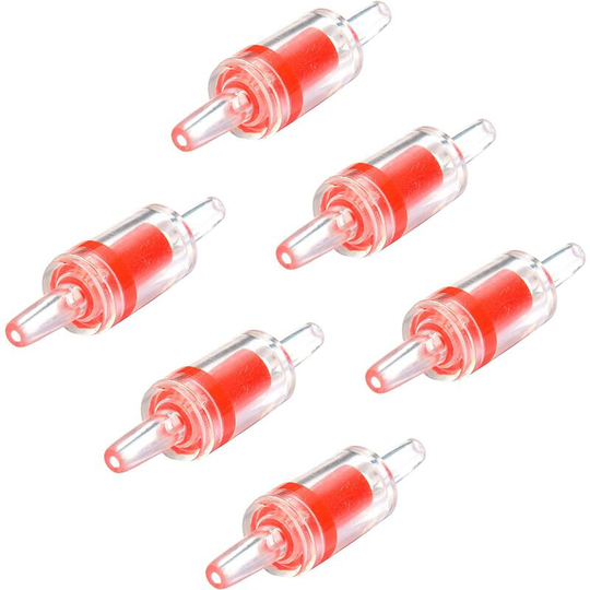 10pcs Aquarium Air Pump Check Valves Red Clear Plastic One Way Non Return Check Valve For Fish Tank