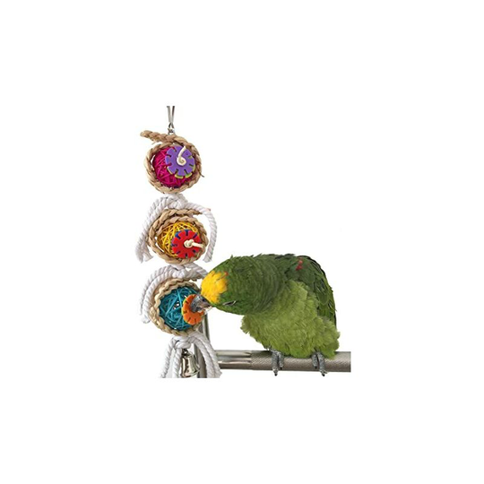 Sun Flowergb - Cage toys for budgies, parrots, cockatiels, cockatoos, lovebirds or cockatoos Rattan skewers and corn weave gnawing toys 1 piece