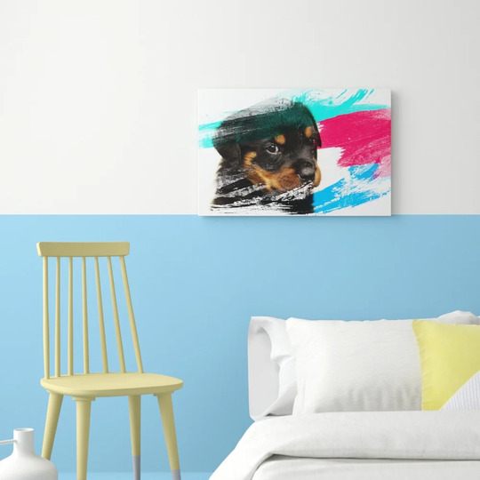 'Rottweiler Puppy Dog' Graphic Art Print on Canvas