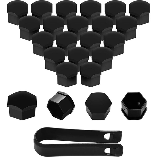 20 Pieces Nut Covers 17 mm Hexagonal Protective Caps Plastic Bolt Nut Protectors Wheel Nut Covers with Removal Tool for Cars-Not Fit for Q7