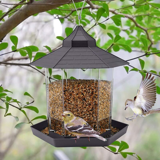 Echoo - Hanging Wild Bird Feeder Gazebo Birdfeeder Outside Decoration, Perfect for Attracting Birds