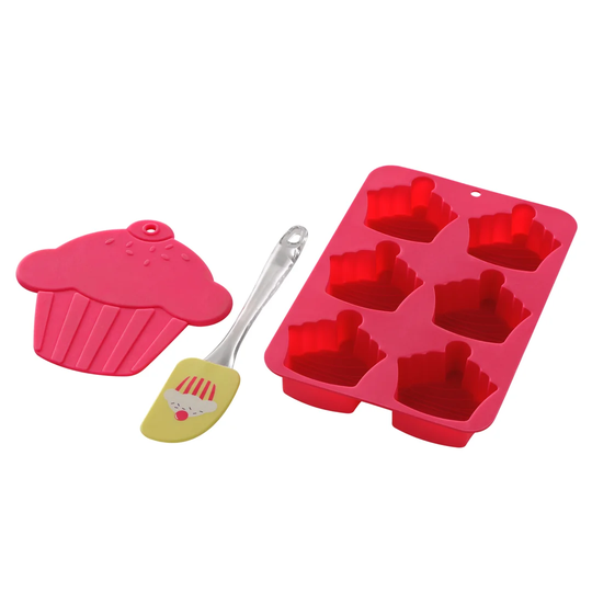 3 Piece Non-Stick Silicone Cupcake Baking Set