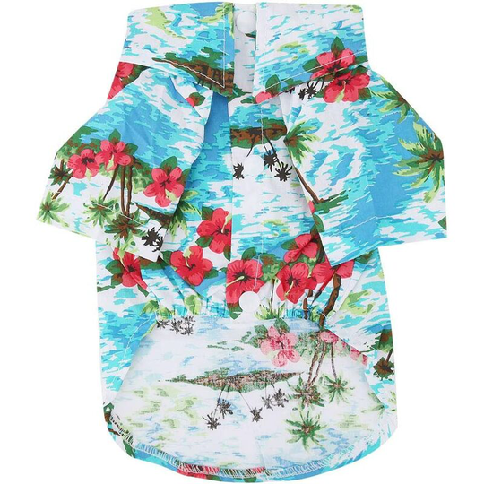 Hawaiian Shirt Breathable Dog Summer T-Shirt Comfortable Beach Vacation Style Pet Clothes Small and Medium Dog Puppies Cat (m)