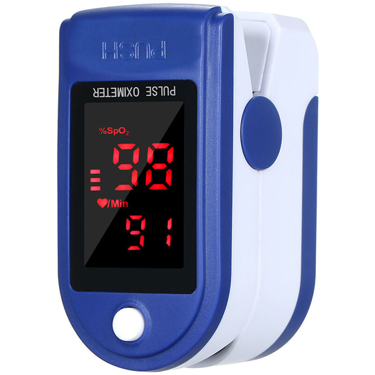 Fingertip Pulse Oximeter Blood Oxygen Saturation Detector Pulse Rate Monitor Portable Oximeter With Led Monochrome Screen Blue